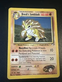 Pokemon TCG Brock's Golem/Sandslash Gym Heroes 20&23/132 Unlimited Rare Card - Image 1