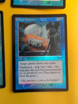 MTG 4 Card. Foil. Torment. Deep Analysis,Liquify,Churning Eddy,Stupefying touch - Image 5