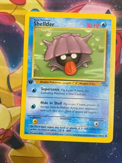 1st Edition Shellder 54/62 Regular Fossil Pokemon Card LP - Image 1