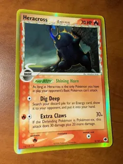 Heracross (Delta Species) 3/101 Dragon Frontiers Holo English Pokemon Card 2006 - Image 1