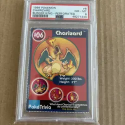 1999 Burger King Pokemon Charizard UnPerforated card #6 Psa 8 Nm/Mint Centered - Image 1