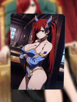 Erza Scarlet Fairy Tail Anime Waifu Sexy Goddess Doujin Lewd Hentai Card - Image 1
