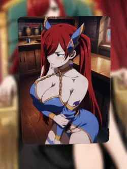 Erza Scarlet Fairy Tail Anime Waifu Sexy Goddess Doujin Lewd Hentai Card - Image 1