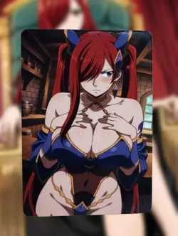 Erza Scarlet Fairy Tail Anime Waifu Sexy Goddess Doujin Lewd Hentai Card - Image 1