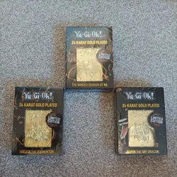 Yu-Gi-Oh Fanattik 24K Plated Gold God Card Set - Sealed - Image 1