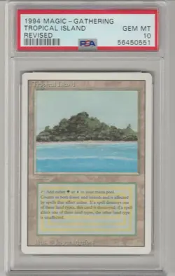 MTG 1994 Revised Tropical Island PSA 10 Gem Mint Dual Land Magic The Gathering - Image 1