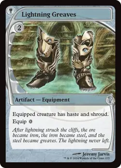 1x NM FUTURE SIGHT FRAME Lightning Greaves MTG Mystery Booster 2 MB2 SV - Image 1