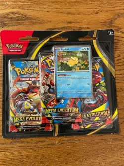 Pokemon TCG Mega Evolution 3 Pack Blister w/ Psyduck Promo NEW SEALED - Image 1