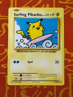 POKEMON TCG SURFING PIKACHU 111/108 NON HOLO SECRET RARE EXCELLENT EVOLUTIONS - Image 1