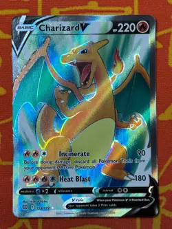 POKEMON TCG CHARIZARD V 153/172 FULL ART EXCELLENT BRILLIANT STARS - Image 1