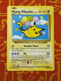 POKEMON TCG FLYING PIKACHU 110/108 NON HOLO SECRET RARE EXCELLENT EVOLUTIONS - Image 1
