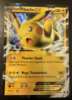 ULTRA RARE Pikachu EX Black Star Promo XY174 Pokemon Holo Foil Holographic - Image 1