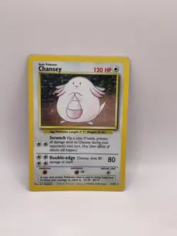 Pokemon TCG Chansey Base Set Holo Unlimited Rare Card 3/102 Vintage LP - Image 1