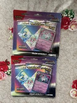 Pokemon TCG Prismatic Evolutions SYLVEON Tech Sticker Collection Sealed X2 - Image 1