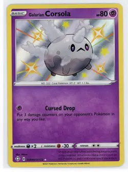 Pokemon TCG - Galarian Corsola SV49/SV122 - Shining Fates - Baby Shiny Holo - Image 1