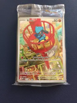 Riolu 010 Mega Evolutions ETB Pokemon Center Stamped Black Star Promo SEALED - Image 1