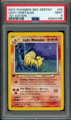 PSA 9 Light Ninetales 50/105 Neo Destiny 1st Edition 2002 Pokemon - Image 1