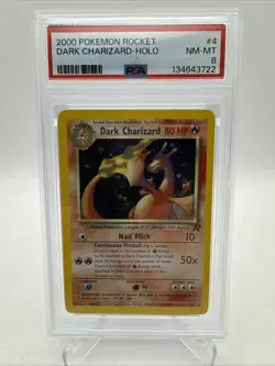 2000 Pokemon Team Rocket Dark Charizard HOLO PSA 8 NMT/MT Fresh Slab - Image 1