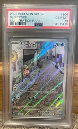 2023 POKEMON SVI EN-SCARLET & VIOLET ILLUSTRATION RARE #204 SLOWPOKE PSA 10 - Image 1