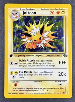 Jolteon 1st Edition Holo 1999 Pokemon Jungle 4/64 - Image 1