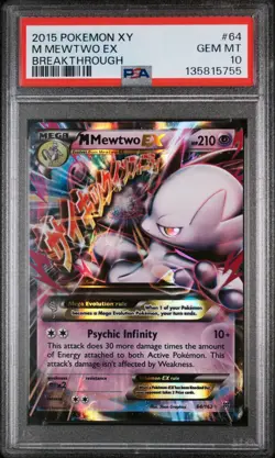 2015 Pokemon - XY Breakthrough - M Mewtwo EX 64/162 - PSA 10 - Image 1