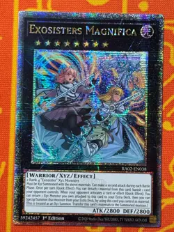 YUGIOH EXOSISTERS MAGNIFICA QUARTER CENTURY SECRET RARE 1ST NM RA02-EN038 - Image 1