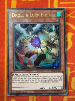 YUGIOH DROLL & LOCK BIRD ULTRA RARE NM RA02-EN006 ALTERNATE ART - Image 1