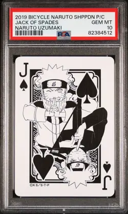 2019 Bicycle Naruto Shippuden Playing Cards Jack Of Spades Naruto Uzumaki PSA 10 - Image 1
