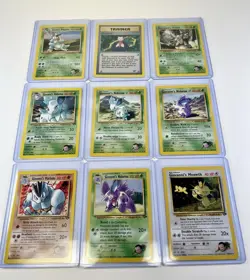 Pokemon WOTC Gym Challenge Giovanni Gym Leader Card Lot Of 9 LP Vintage - Image 1