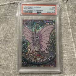 2000 Topps Chrome Pokemon Card T.V. Sparkle #49 Venomoth PSA 8 - Image 1