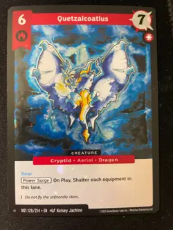 2025 MetaZoo Quetzalcoatlus 129/214 1 Star Rare Holo Card MZ1 - Image 1