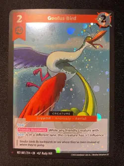 2025 MetaZoo Goofus Bird 007/214 1 Star Rare Holo Card MZ1 - Image 1