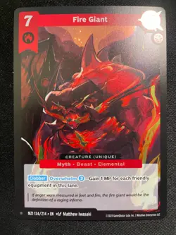 2025 MetaZoo Fire Giant 134/214 1 Star Rare Holo Card MZ1 - Image 1