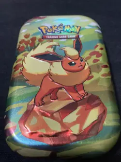 *EMPTY* Pokemon Prismatic Mini Tin - Flareon - NO COIN. NO ART CARD. NO PACKS! - Image 1