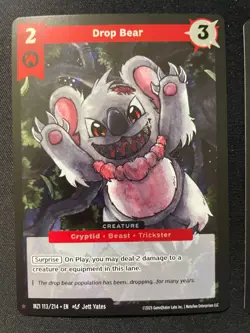 2025 MetaZoo Drop Bear 113/214 1 Star Rare Holo Card MZ1 - Image 1