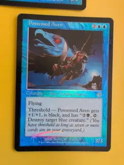 Possessed Aven x2 MTG Card. Old Vintage shooting star Foil. Torment. - Image 2