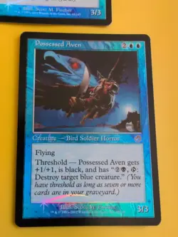 Possessed Aven x2 MTG Card. Old Vintage shooting star Foil. Torment. - Image 3