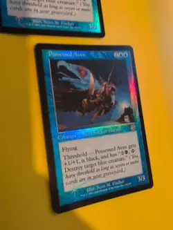 Possessed Aven x2 MTG Card. Old Vintage shooting star Foil. Torment. - Image 4