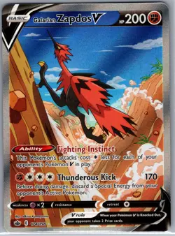 Galarian Zapdos V 174/198 SWSH06: Chilling Reign - Pokemon Card - NM - Image 1