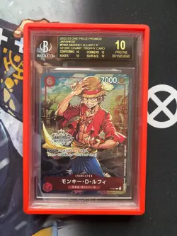 BGS BLACK Monkey D. Luffy P-001 Japanese ONE PIECE Card Game Championship POP6 - Image 1