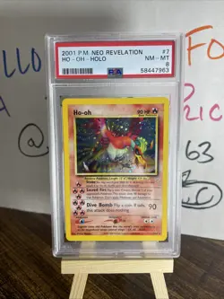 ✨ 2001 POKEMON NEO REVELATION DOUBLE HOLO ERR #7 HO-OH-HOLO PSA 8 ✨ - Image 1