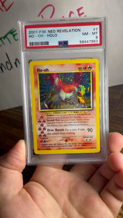 ✨ 2001 POKEMON NEO REVELATION DOUBLE HOLO ERR #7 HO-OH-HOLO PSA 8 ✨ - Image 2