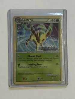 POKEMON POKEMON TCG 2010 LEAFEON 17/90 HOLO UNDAUNTED PRERELEASE PROMO NM - Image 1