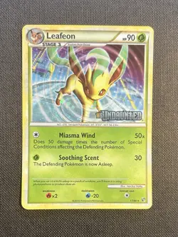POKEMON POKEMON TCG 2010 LEAFEON 17/90 HOLO UNDAUNTED PRERELEASE PROMO NM - Image 3