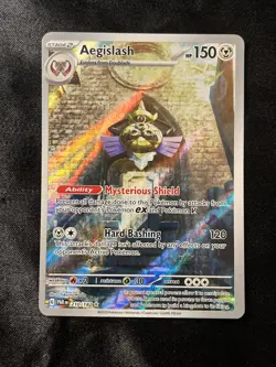 Pokemon SV04: Paradox Rift Aegislash - 210/182 (IR) #210/182 (Holo) NM - Image 1