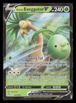 Alolan Exeggutor V Ultra Rare Pokemon GO 005/078 HP - Image 1