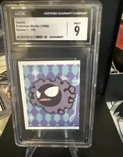 Gastly Merlin 1998 Series 1 #185 Sticker CGC 9 Pokemon - Image 1
