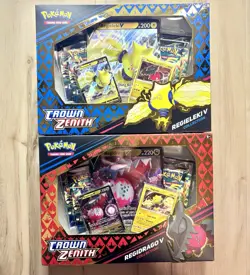 Pokemon TCG Crown Zenith Regidrago V & Regieleki V Collection Boxes (Set of 2) - Image 1