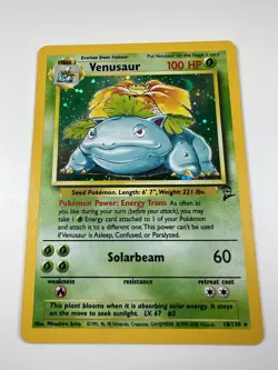 Pokemon TCG Venusaur Holo Rare Card 18/130 Base Set 2 LP - Image 1