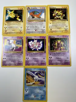 Pokemon WOTC Movie Black Star Promo Lot Of 6 Pikachu, Mew, Mewtwo, Dragonite - Image 1